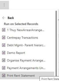 Generating a Rent Statement