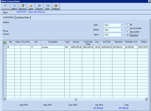 Retention Payable Retention Tax Set Up Process